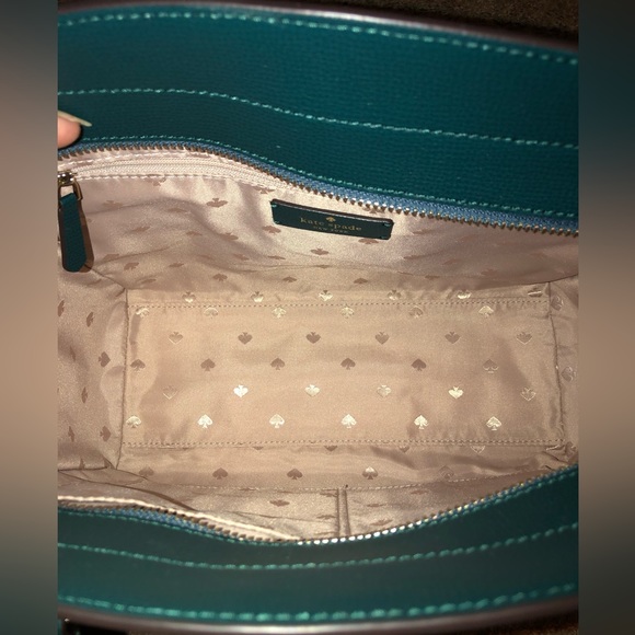 NWT-Kate Spade-Medium Satchel-Scotch Pine-Refined Grain Leather-Strap-$379 - Picture 7 of 14